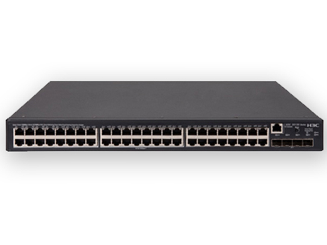 S5130-52S-EI：48个10/100/1000BASE-T以太网端口，4个10G BASE-X SFP+万兆端口