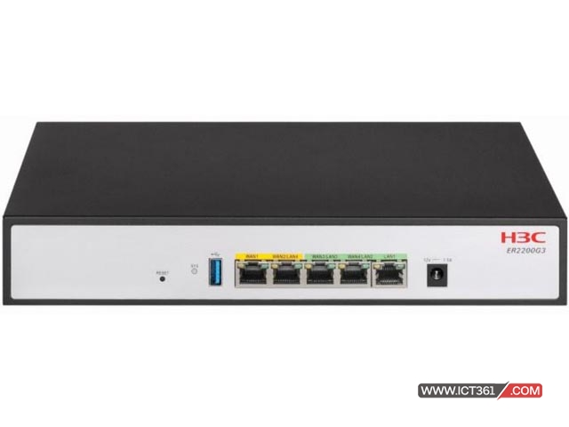 华三H3C ER2200G3企业级路由器 RT-ER2200G3 H3C ER2200G3 多WAN口路由器,2*WAN(GE),3*LAN(GE) 
