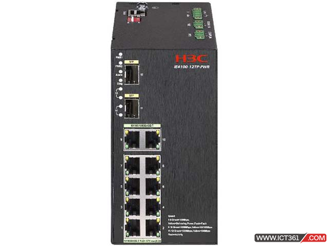 华三H3C IE4100-12TP-PWR-LI工业交换机 LS-IE4100-12TP-PWR-LI-H1H3C IE4100-12TP-PWR-LI-12端口以太网工业交换机主机(8FE+POE+2GE+2SFP,24-57VDC(18-57VDC,PoE需要48VDC,PoE+需要54VDC),冗余输入)