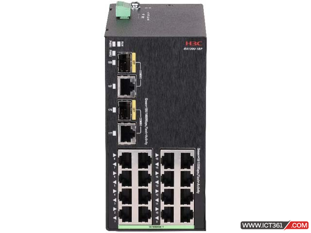 华三H3C IE4120U-18TP工业交换机 LS-IE4120U-18TP-H1 H3C IE4120U-18TP L2工业以太网交换机主机,支持16个10/100 BASE-T电口,支持2个Combo端口(10/100/1000BASE-T电口或者100/1000BASE-X SFP端口),12-48VDC,冗余输入