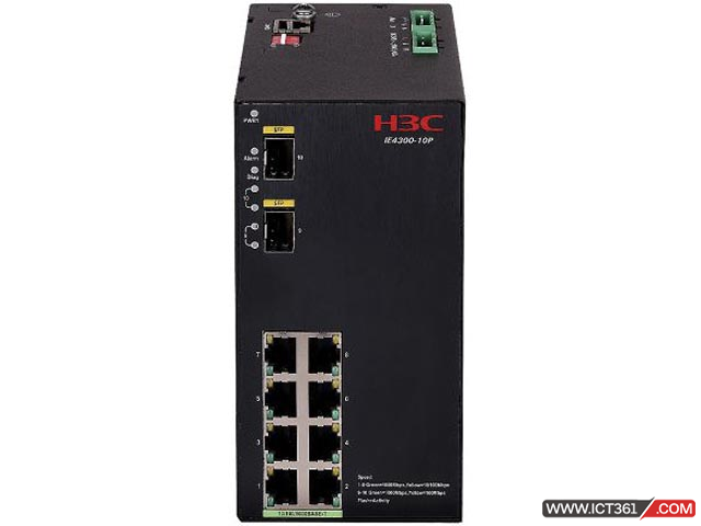 华三H3C IE4300-10P工业交换机 LS-IE4300-10P-AC H3C IE4300-10P L2工业以太网交换机,支持8个10/100/1000BASE-T电口,2个100/1000 BASE-X SFP端口,100-240VAC,单输入